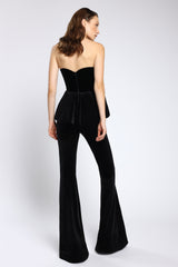 Pantaloni evazați din catifea Midnight Edge CA154