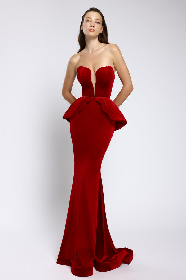 Rochie de seara, tip sirena, din catifea Ariadna CA158