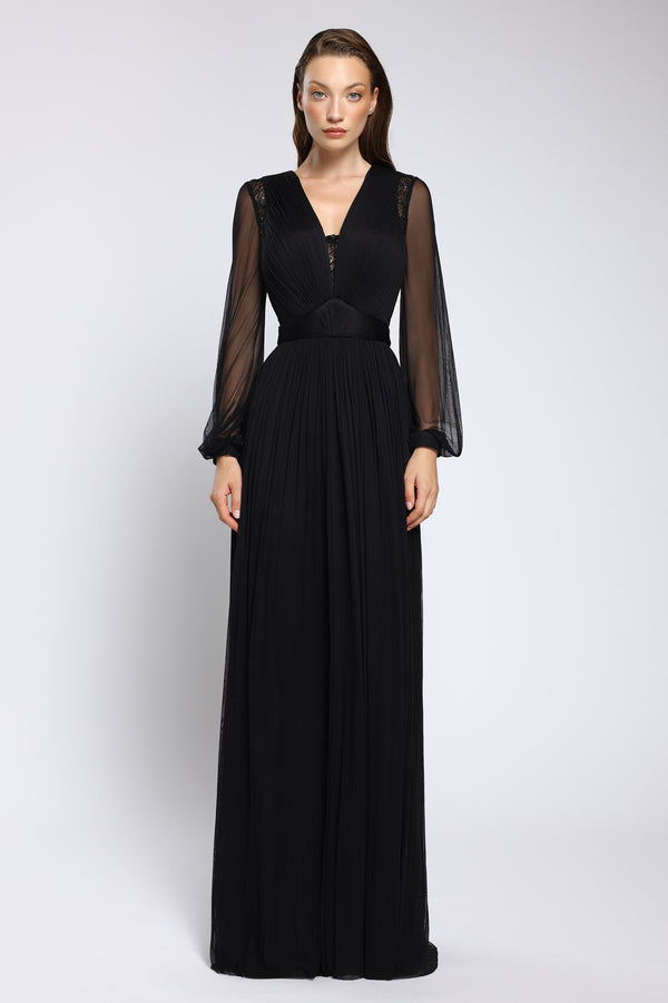Rochie din tulle de matase natural și dantela lucrata manual Soraya CA173