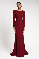 Rochie de seara cu maneci lungi, confectionata din stretch-crepe Teresa CA144