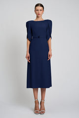 Rochie de cocktail cu maneci scurte, confectionata din stretch-crepe Consuelo CA133