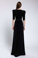 Rochie de seară din tafta și catifea cu cordon brodat Lilith CA162