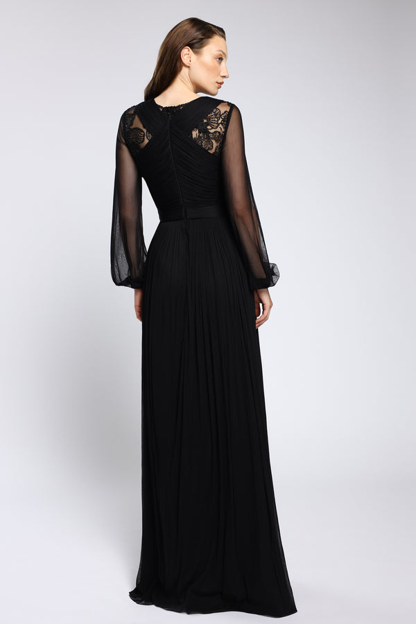 Rochie din tulle de matase natural și dantela lucrata manual Soraya CA173