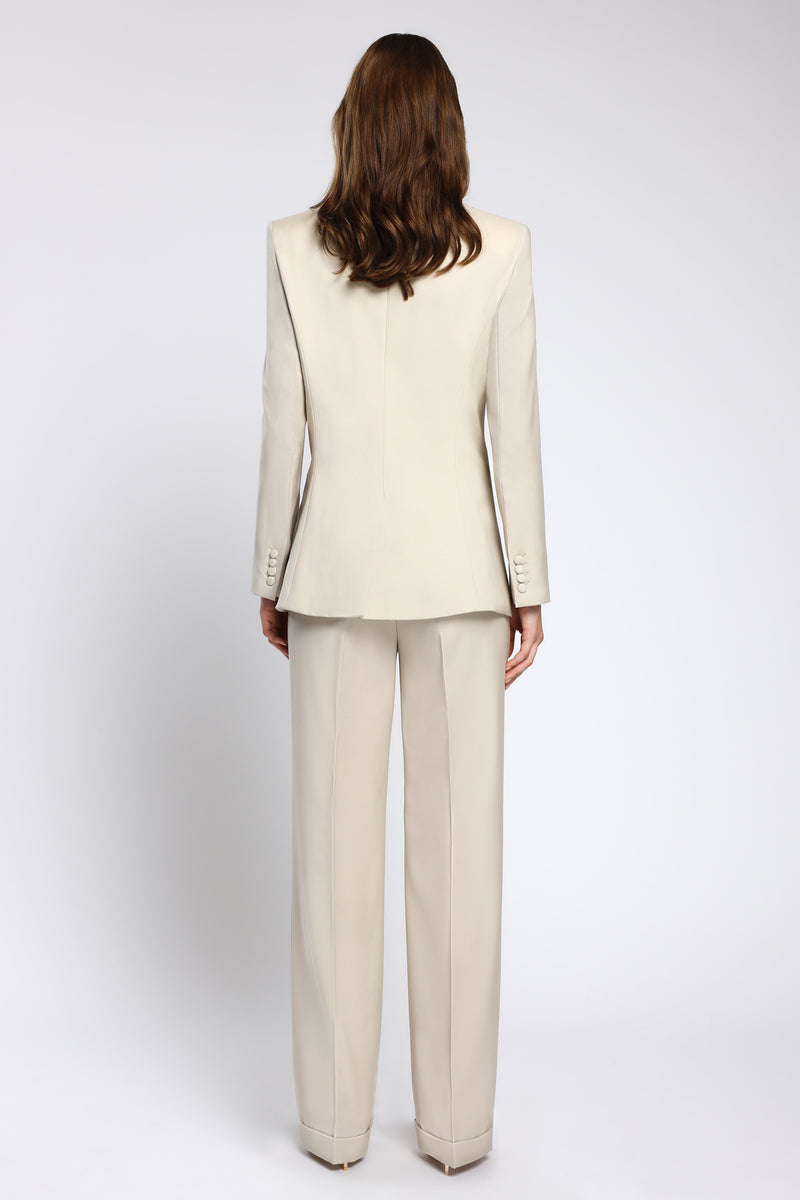 Pantaloni cu croi evazat din lana premium Lumina C154