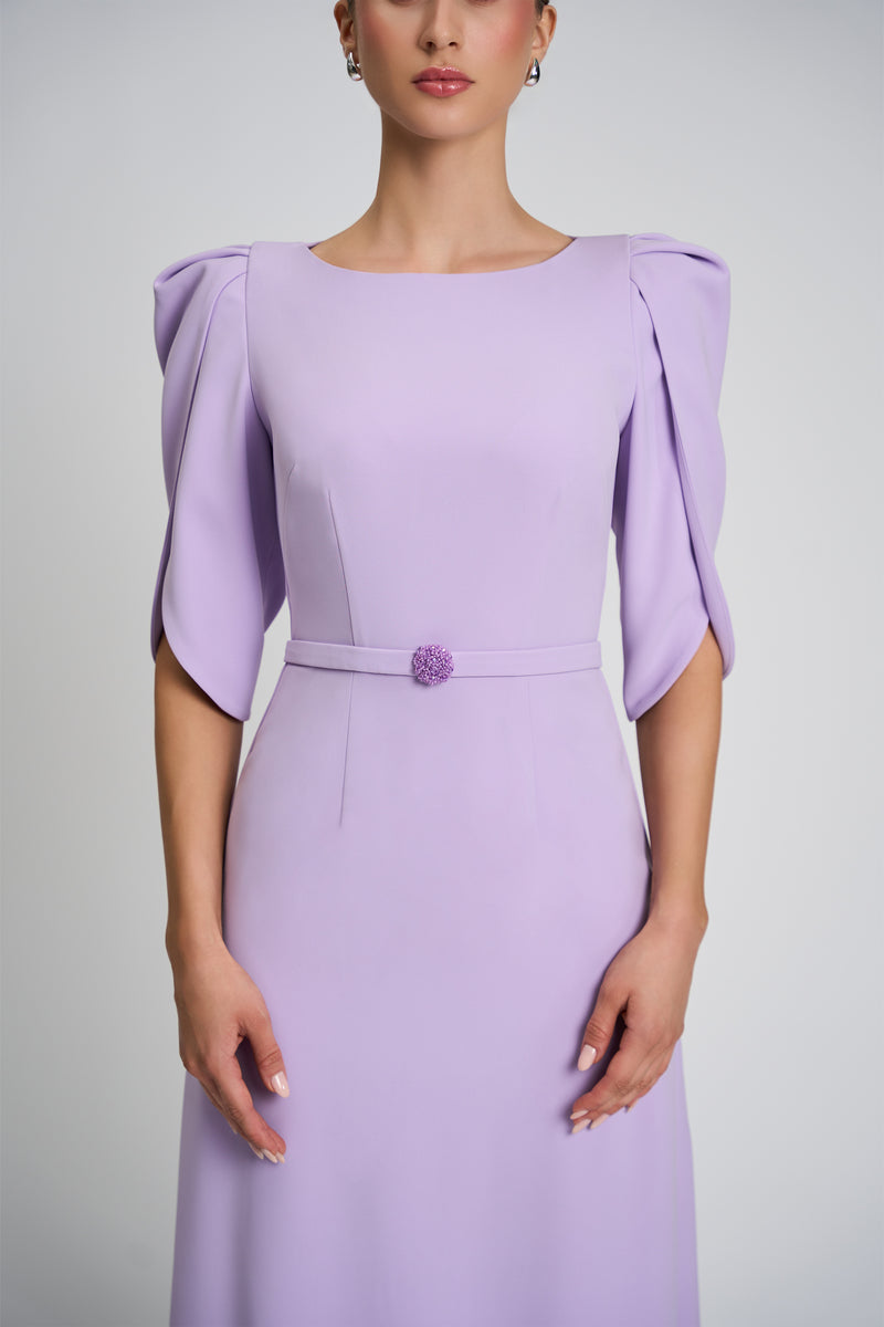 Rochie de cocktail cu maneci scurte, confectionata din stretch-crepe Consuelo CA133