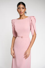 Rochie de cocktail cu maneci scurte, confectionata din stretch-crepe Consuelo CA133
