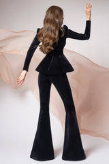 Pantaloni evazati confectionati din catifea Velvet Vogue CA38_V