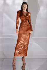 Rochie de cocktail din lycra metalic Vega CA180