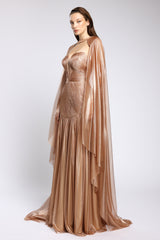 Rochie couture din tul de matase peliculizat Zendaya CA161
