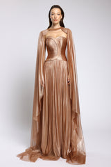 Rochie lunga din tul de matase peliculizat Aurora CA145