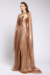 Rochie lunga din tul de matase peliculizat Aurora CA145