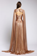 Rochie lunga din tul de matase peliculizat Aurora CA145