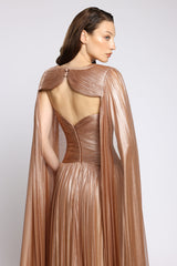 Rochie lunga din tul de matase peliculizat Aurora CA145