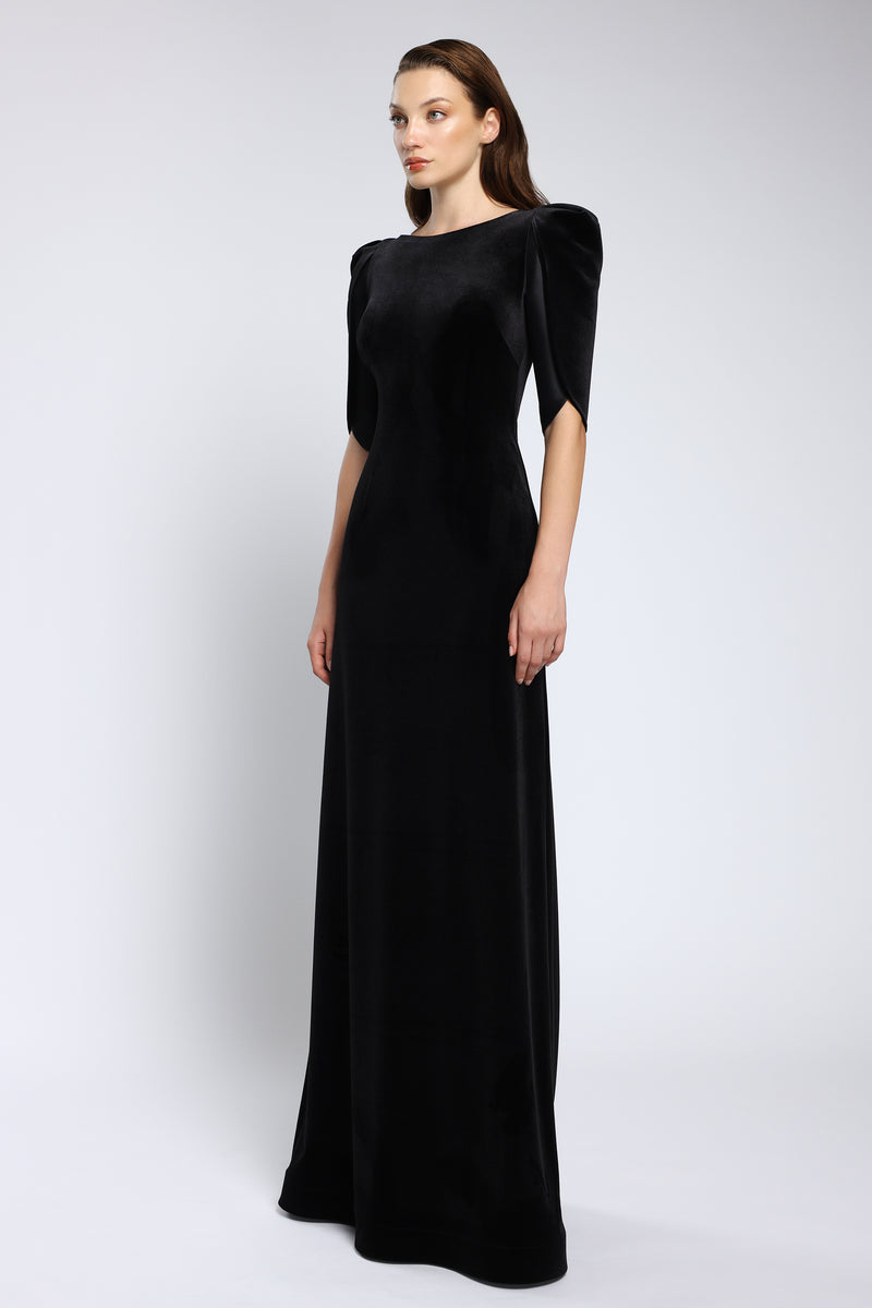 Rochie de seară din tafta și catifea cu cordon brodat Lilith CA162
