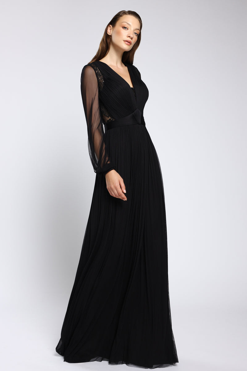 Rochie din tulle de matase natural și dantela lucrata manual Soraya CA173