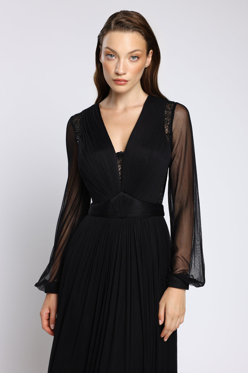 Rochie din tulle de matase natural și dantela lucrata manual Soraya CA173