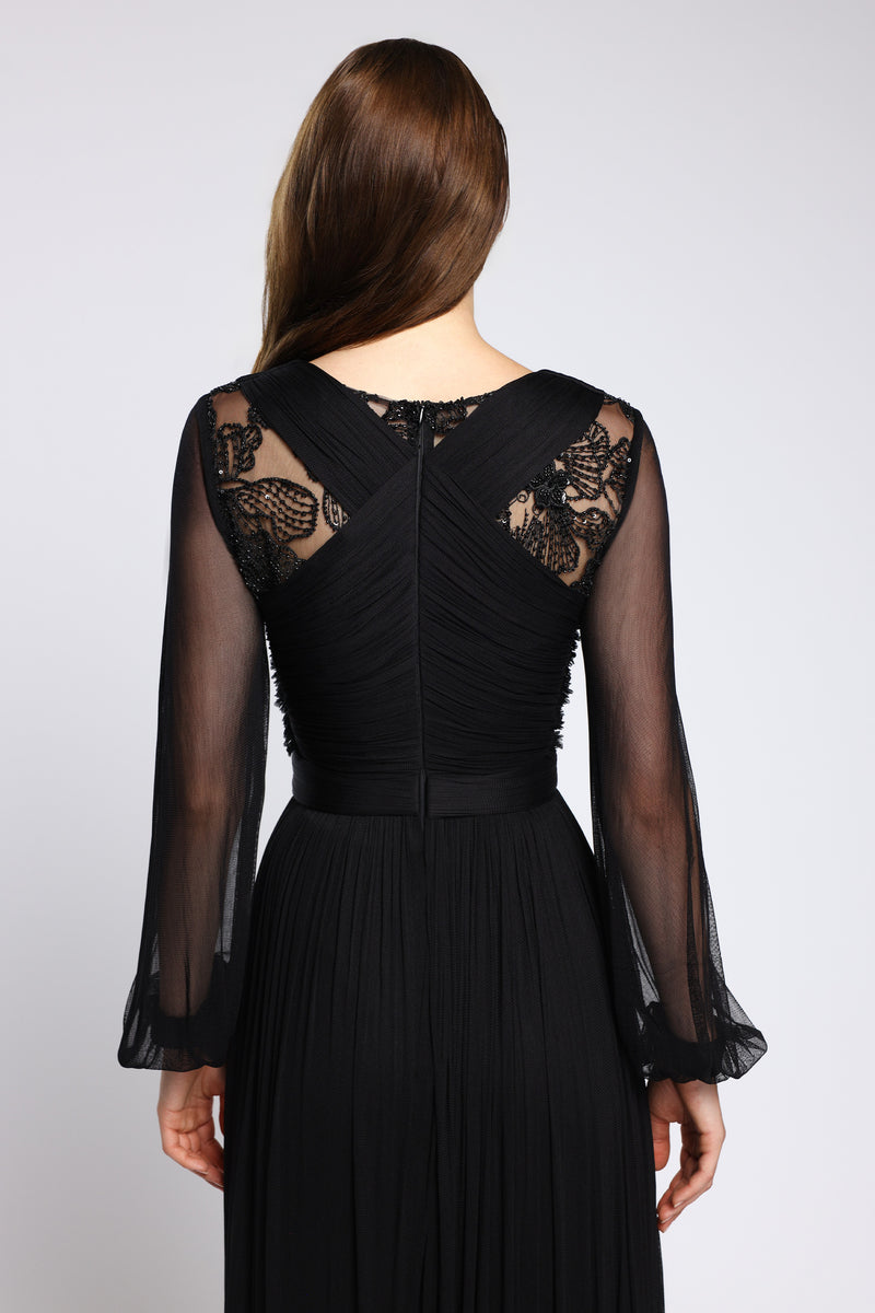Rochie din tulle de matase natural și dantela lucrata manual Soraya CA173