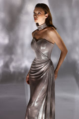 Rochie de seara lunga cu corset si maneci lungi Angelina CA168