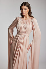 Rochie de seara cu talie definita din chiffon de matase metalizat Studio CA196