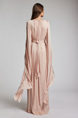 Rochie de seara cu talie definita din chiffon de matase metalizat Studio CA196