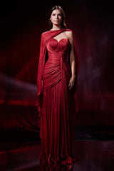 Rochie lunga spectaculoasa din chiffon de matase metalizat Icon CA198