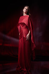 Rochie lunga spectaculoasa din chiffon de matase metalizat Icon CA198