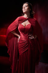 Rochie lunga spectaculoasa din chiffon de matase metalizat Icon CA198