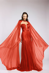 Rochie couture din tul de matase peliculizat Zendaya CA161