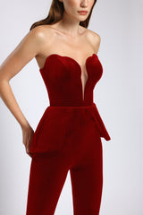 Pantaloni evazați din catifea Midnight Edge CA154