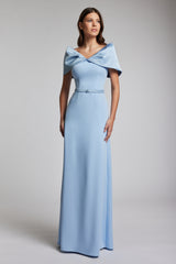 Rochie lunga eleganta cu centura in talie Pacific CA201