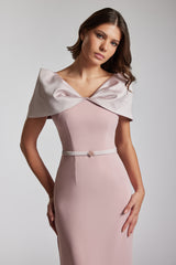 Rochie lunga eleganta cu centura in talie Pacific CA201