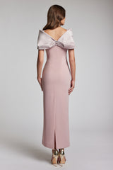 Rochie midi confectionata din crepe si satin Avalon CA205
