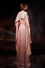 Rochie lunga din chiffon de matase metalizat Beverly CA202