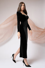 Rochie de cocktail din catifea Velvet Mistique CA36