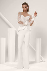 Pantaloni evazati din crepe Contemporary CA28