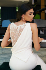 Rochie lunga de seara din stretch-crepe CA1240