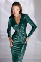 Rochie de cocktail din lycra metalic Vega CA180