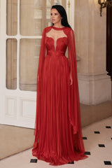 Rochie din tul de matase cu corset sculptat Carolina CA163