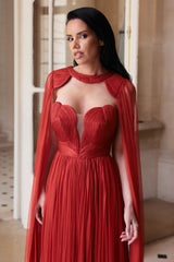 Rochie din tul de matase cu corset sculptat Carolina CA163