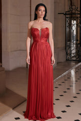 Rochie din tul de matase cu corset sculptat Carolina CA163