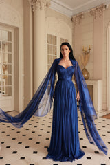 Capa lunga vaporoasa din tul matase peliculizat Lyra CA183