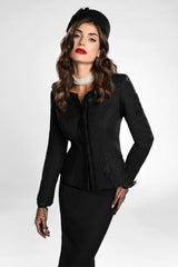 Sacou realizat din tweed si dantela cu aplicatii Jackie C141