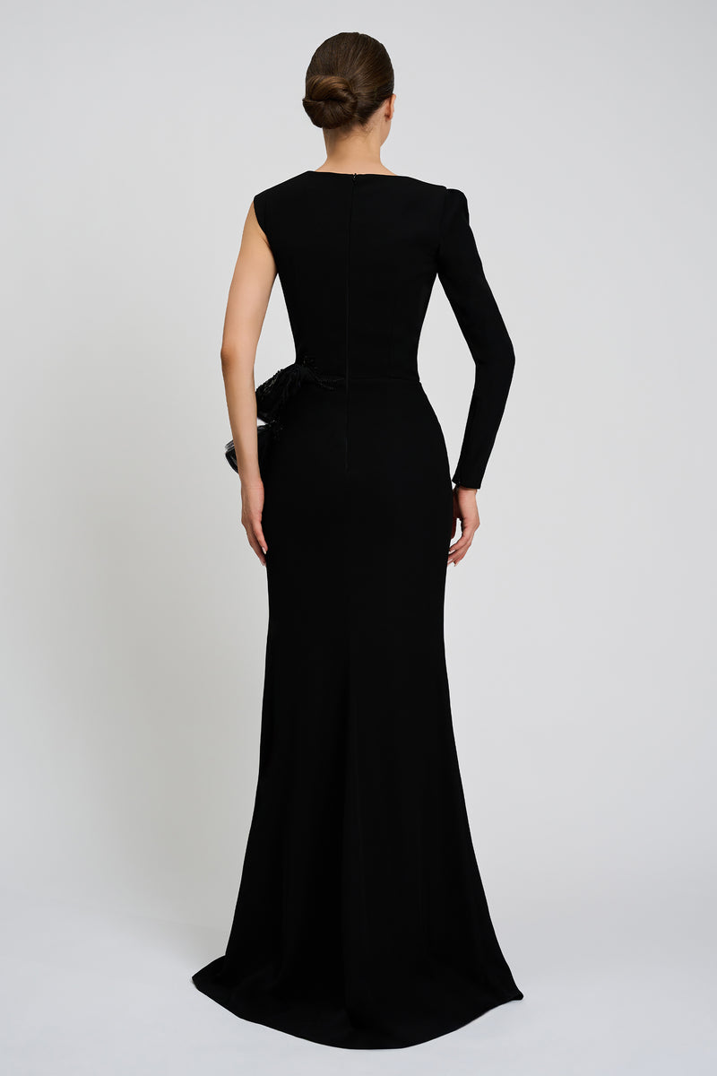 Rochie de seara lunga  confectionata din stretch-crepe CA1411