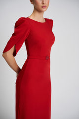 Rochie de cocktail cu maneci scurte, confectionata din stretch-crepe Consuelo CA133