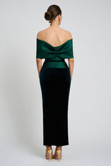 Rochie de cocktail confectionata din tafta elastica origine italiana si catifea Celeste CA1367