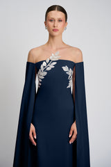 Rochie de seara din crepe si dantela cu aplicatii Kassandra CA57