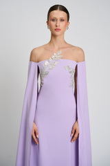 Rochie de seara din crepe si dantela cu aplicatii Kassandra CA57