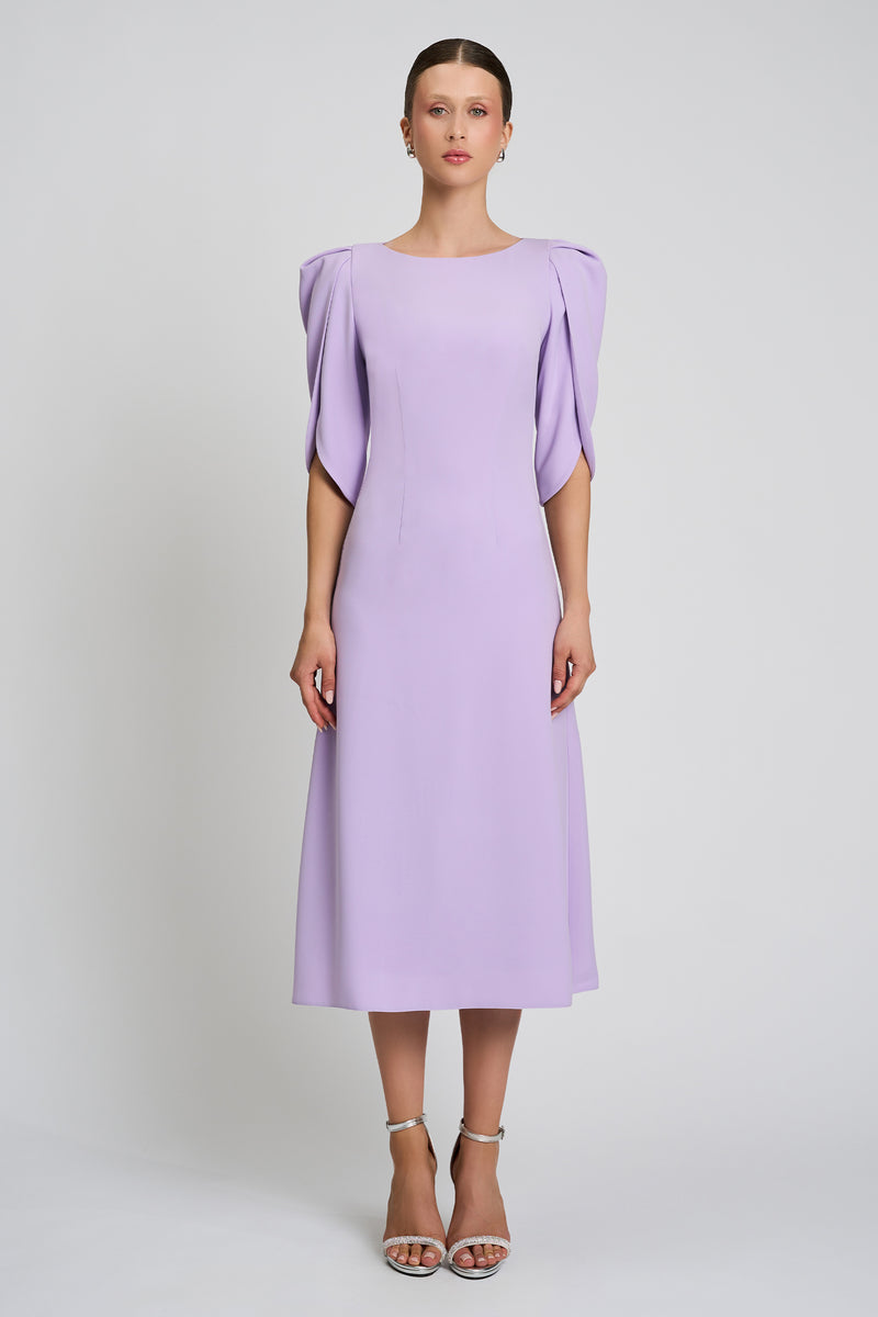 Rochie de cocktail cu maneci scurte, confectionata din stretch-crepe Consuelo CA133
