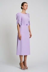 Rochie de cocktail cu maneci scurte, confectionata din stretch-crepe Consuelo CA133