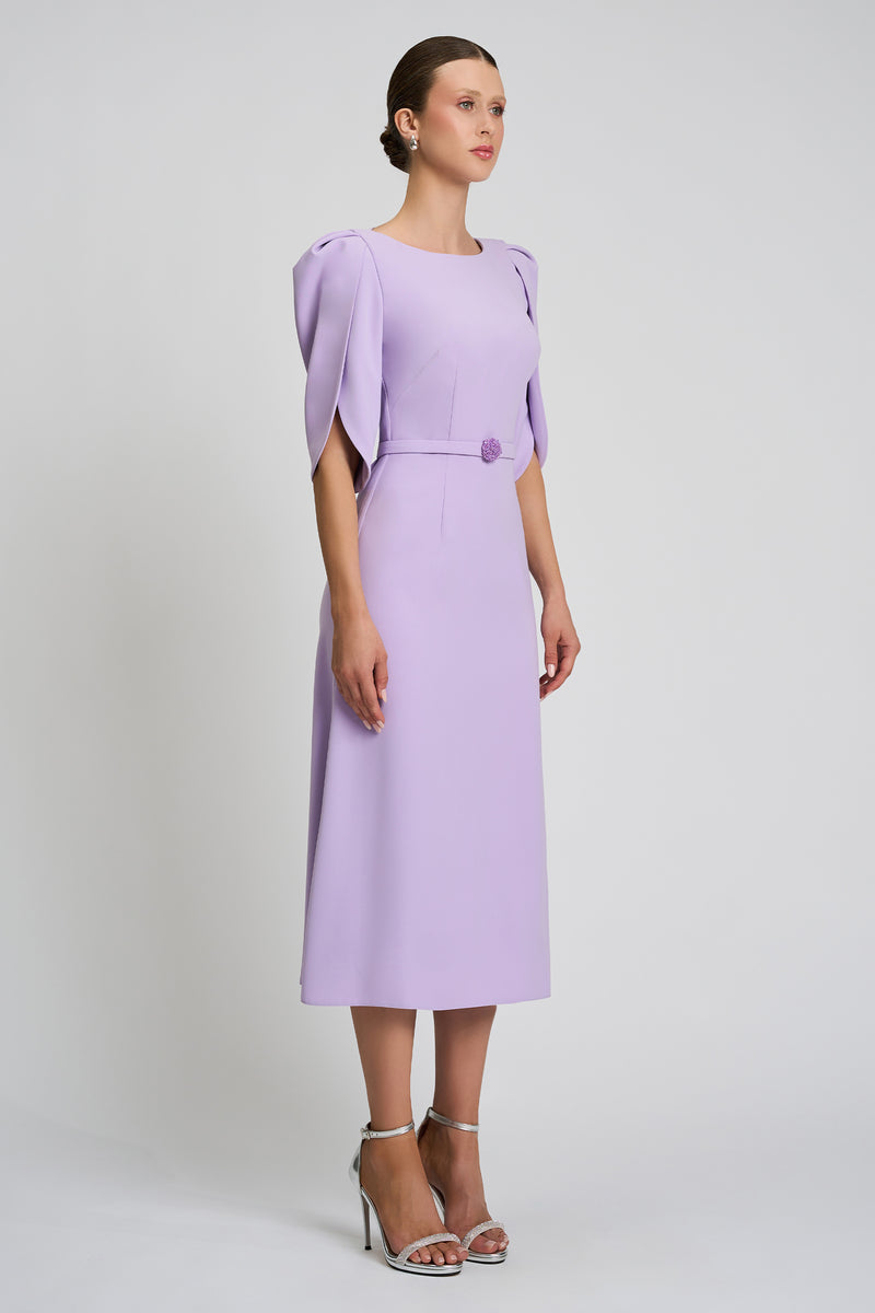 Rochie de cocktail cu maneci scurte, confectionata din stretch-crepe Consuelo CA133